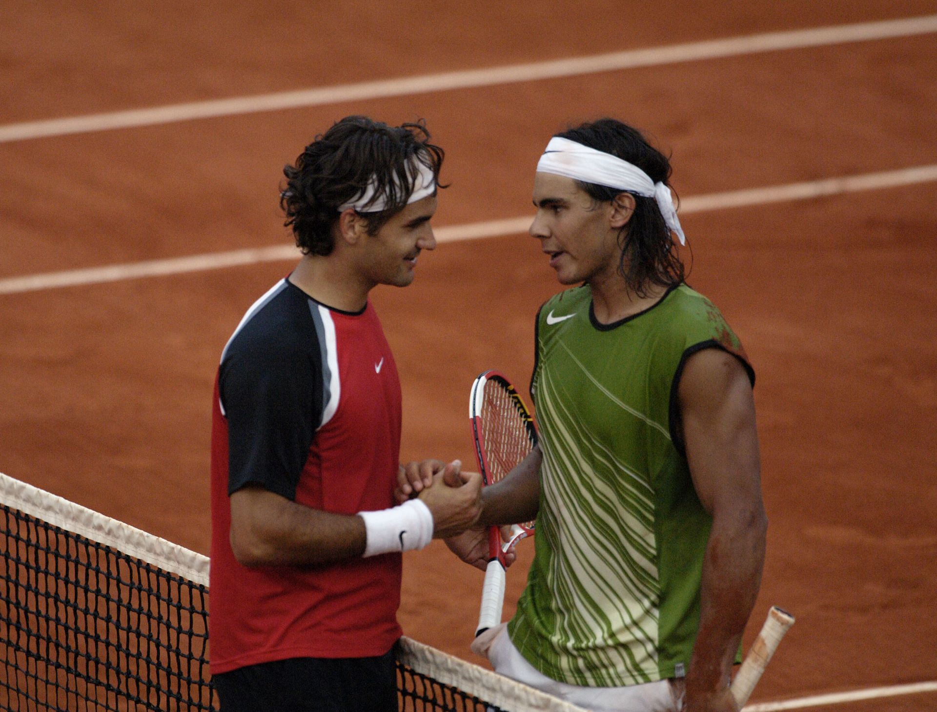 Rafael Nadal and Roger Federer at the 2005 French Open | Image Source: Getty